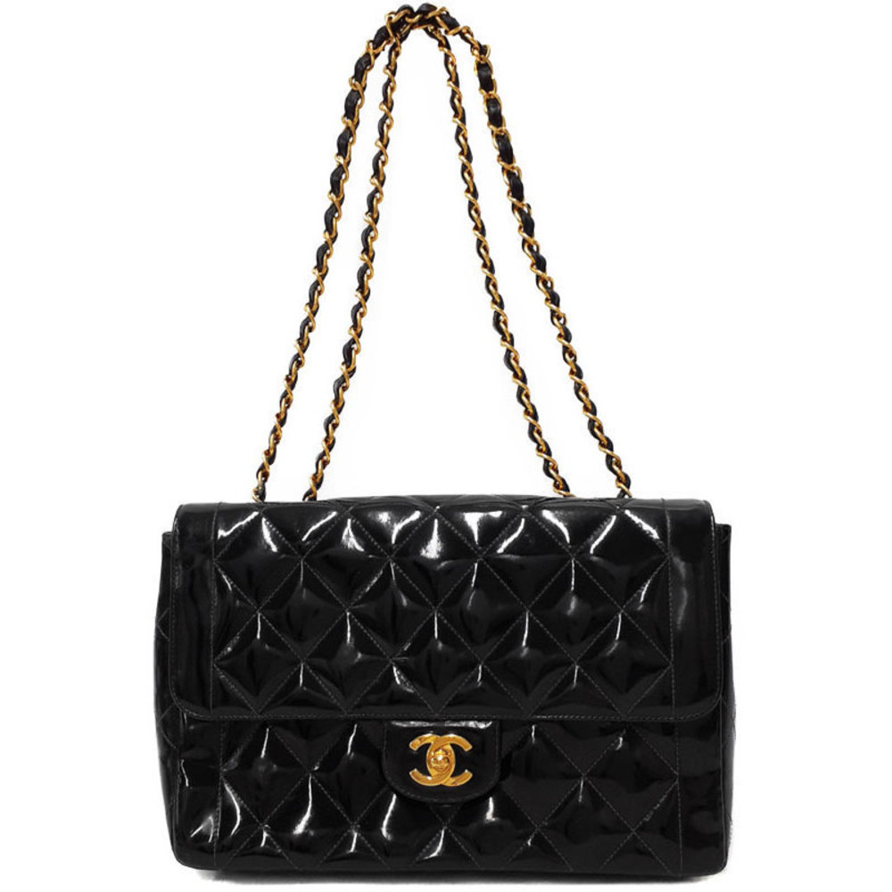 Chanel Matelasse Chain Shoulder Bag Patent Leather